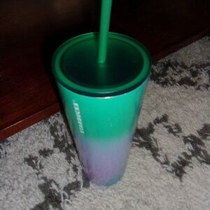 Starbucks Lime Purple Spray Ombre Tumbler
